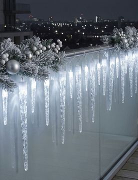 Luci di Natale a forma di ghiacciolo - bianco