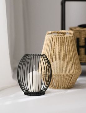 Portacandela in metallo per tealight - nero