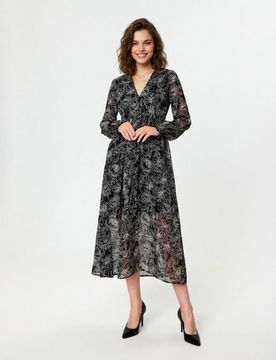 Vestito midi floreale - multicolor