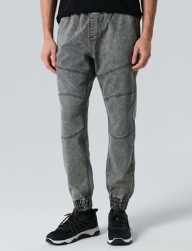 Jeans jogger con effetto lavato - grigio chiaro