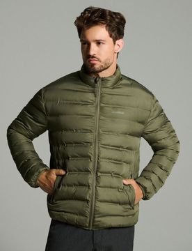 Giacca trapuntata a collo alto - verde oliva chiaro