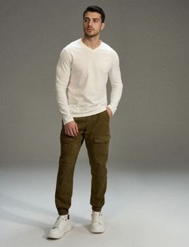 Jeans jogger - verde-marrone