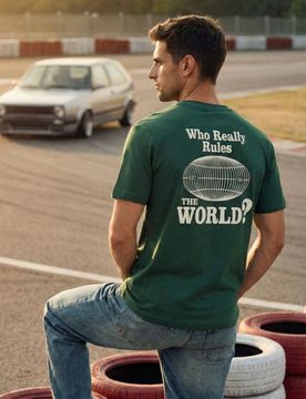 T-shirt in cotone con stampa - verde