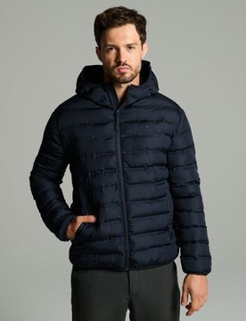 Giacca puffer trapuntata con cappuccio - blu scuro