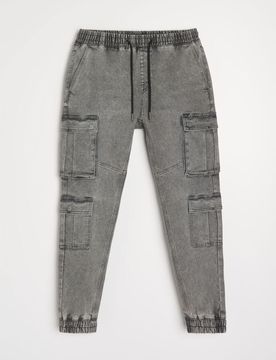 Jogger in denim - grigio chiaro