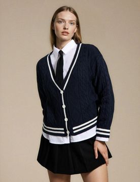 Cardigan in stile accademico - blu scuro