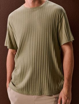 T-shirt in cotone - verde polveroso