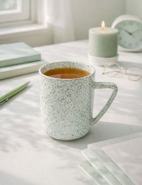 Tazza con motivo maculato - verde pallido