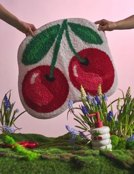 Tappeto per bagno a forma di ciliegia - multicolor