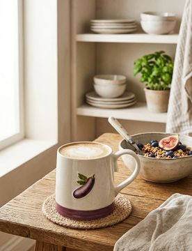 Tazza con motivo di verdure - viola