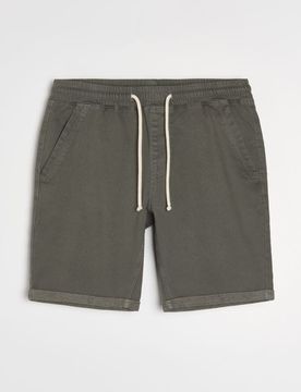 Pantaloncini jogger in denim - verde polveroso