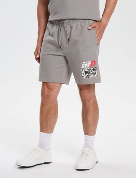 Pantaloncini con stampa - grigio chiaro
