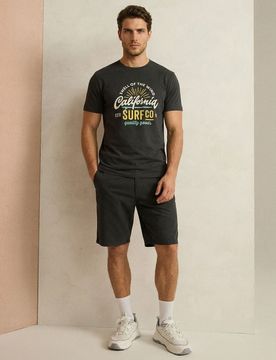 Pantaloncini in denim di cotone - grigio scuro
