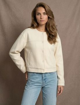 Giacca bomber effetto scamosciato - nude