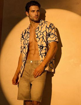 Pantaloncini in denim di cotone - nude