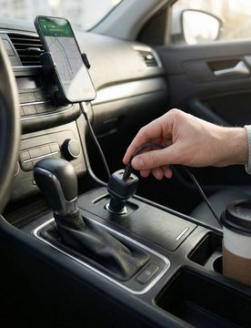 Caricabatterie da auto - nero