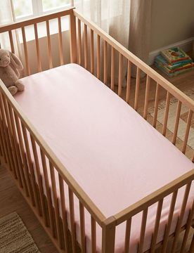 Lenzuolo con angoli in velluto per bambini - rosa pastello
