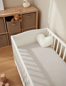 Lenzuolo con angoli in velluto per bambini - blu pallido