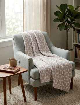 Coperta con motivo decorativo - beige