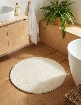 Tappeto da bagno rotondo - bianco