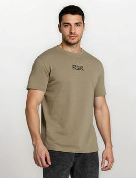 T-shirt in cotone con scritta - verde chiaro