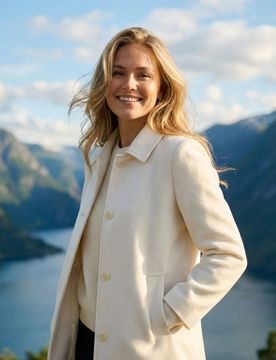 Cappotto classico con colletto - giallo chiaro