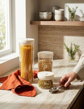 Contenitori per alimenti 3 pezzi - bianco