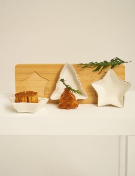 Vassoio da portata con tre ciotoline - bianco