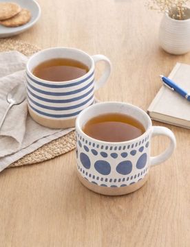 Set di tazze con stampa 2 pack - blu scuro