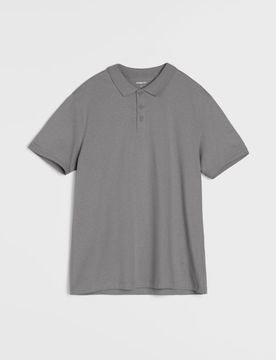 Polo in cotone - grigio medio