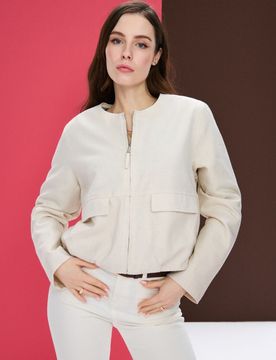 Giacca bomber leggera con viscosa e lino - nude
