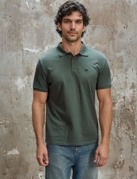 Polo in cotone - verde petrolio
