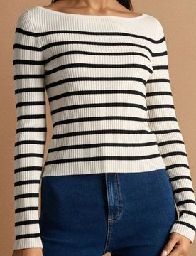 Maglione a costine con viscosa - multicolor