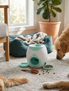 Ciotola educativa - dosatore di cibo per cani e gatti - blu pallido
