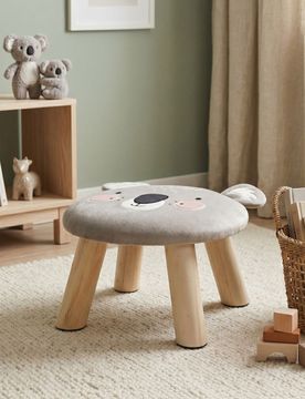 Sgabello per bambini con motivo koala - grigio chiaro