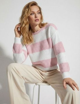 Maglione a righe - rosa pastello
