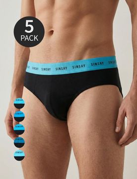Confezione da 5 slip misto cotone - nero
