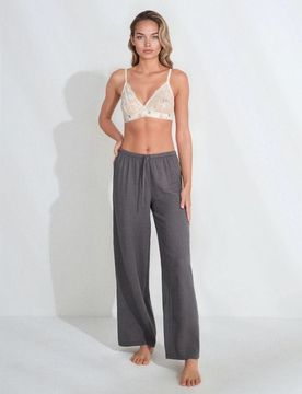Pantaloni da pigiama in mussola - grigio scuro