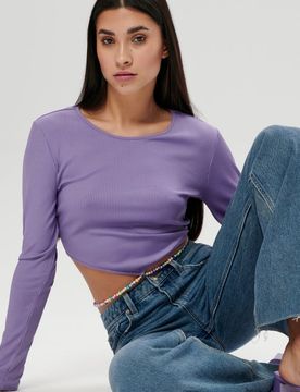 Blusa con allacciatura - lavanda