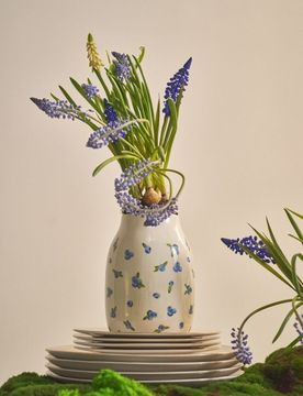 Vaso decorativo con motivo di mirtilli - blu pallido