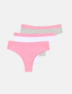Slip brasiliani in cotone – confezione da 3 pezzi - multicolor
