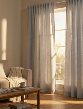 Tenda intrecciata lucida con nastro - grigio chiaro