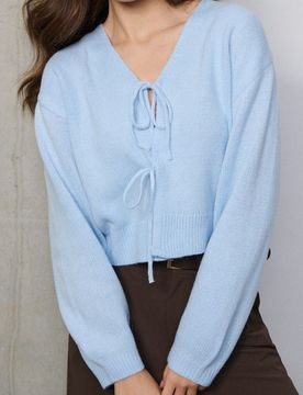 Maglione con fiocchi - blu pallido