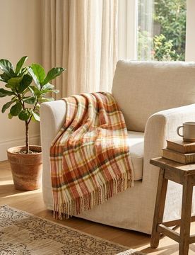 Coperta con frange - rosso piccante