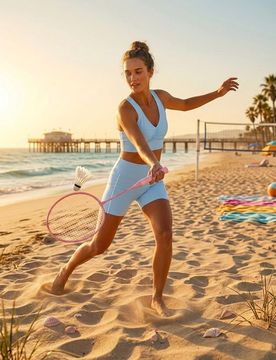 Set racchette da badminton 2 pack - rosa