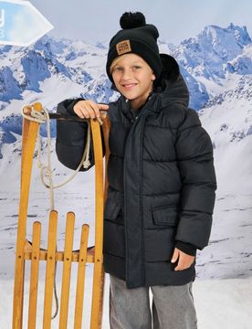 Giacca puffer trapuntata con cappuccio - grigio scuro