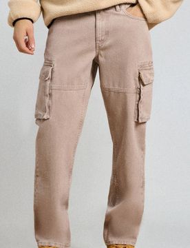 Sinsay - Jeans cargo - beige