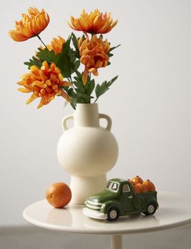 Lampada da tavolo in ceramica LED con tema autunnale - verde