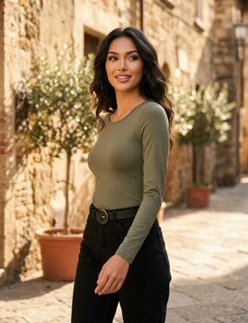 Body a maniche lunghe - verde fresco