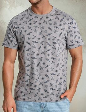 Maglietta con stampa all-over - grigio chiaro